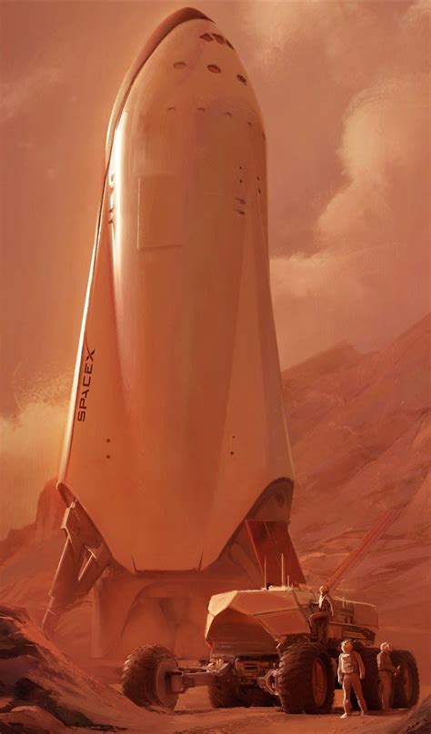 SpaceX spaceship on Mars by Alexandra Hodgson | Space travel, Sci fi concept art, Space and ...