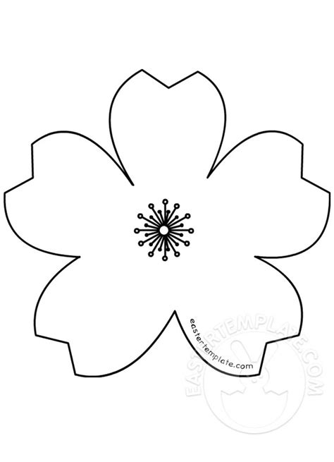 Peach Blossom Shape coloring page - Easter Template