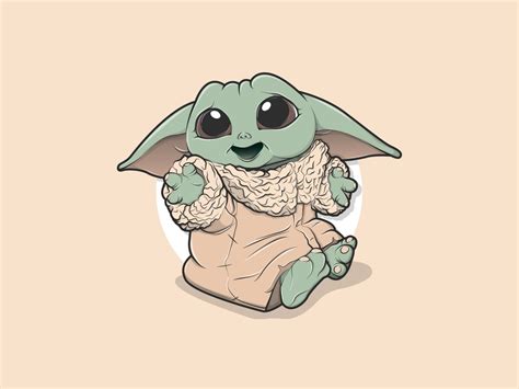 Baby Yoda by Delphine Wylin Star Wars Drawings, Star Wars Artwork, Cute ...