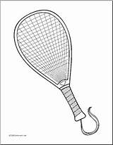 Racket Coloring Page sketch template