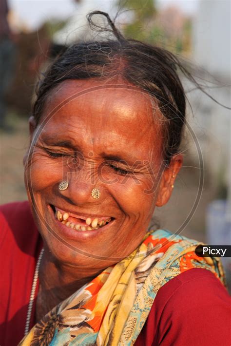 Old Woman Face Smiling