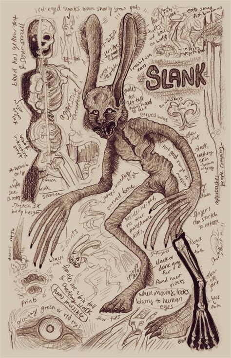 Slank Bunnyman or Rabbit Cryptid Folklore Monster Anatomy | Etsy in 2020 | Mythical creatures ...