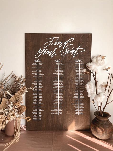 SEATING Chart Find Your Seat Wooden Wedding Guest Seating | Etsy ...