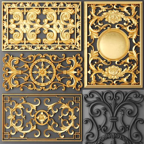 Fretwork SET 3D 12 3D model | CGTrader