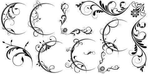 15 Swirl Vector Borders And Frames Images - Free Swirly Vector Frame, Black Swirl Border Clip ...