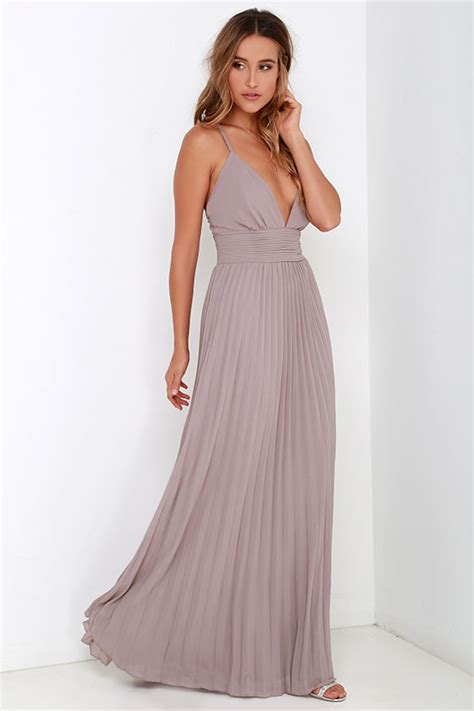 Stunning Taupe Dress - Pleated Maxi Dress - Taupe Gown - $78.00