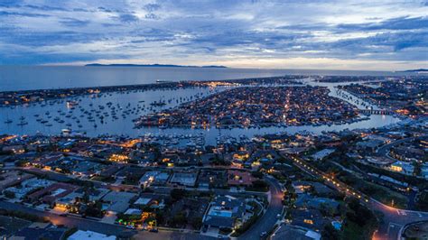 Night In Newport Beach California Stock Photo - Download Image Now - iStock