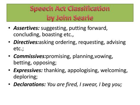 Speech act theory - online presentation