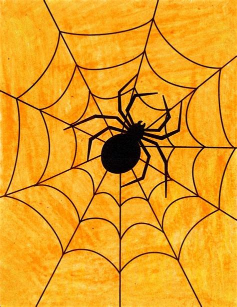 Easy How to Draw a Spider Tutorial and Spider Coloring Page | Halloween drawings, Easy halloween ...