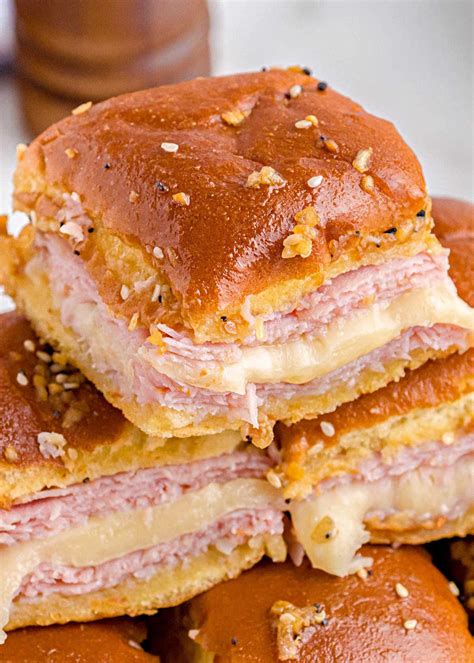 Hot Ham and Cheese Sliders Recipe - Mom On Timeout