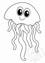 Jellyfish Sea Animal Image  Coloring Page sketch template