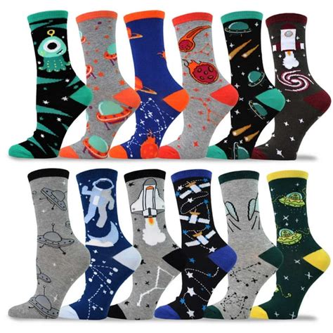 TeeHee Socks - TeeHee Women's Value 12-Pack Fun Crew Socks (Galaxy ...