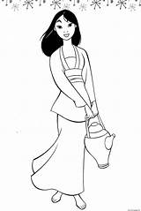 Princess Mulan Coloring Page Printable sketch template