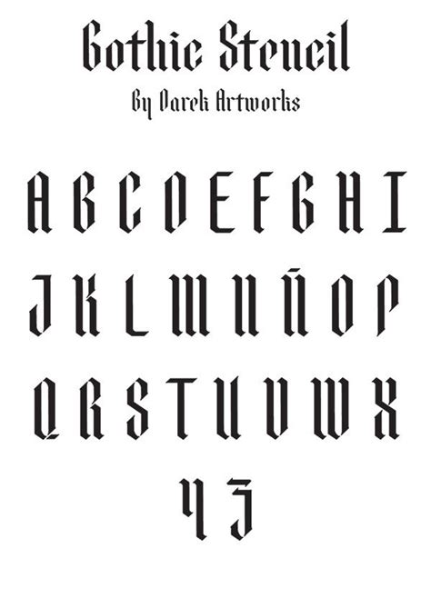 Gothic Stencil Font | Stencil font, Lettering alphabet, Lettering fonts