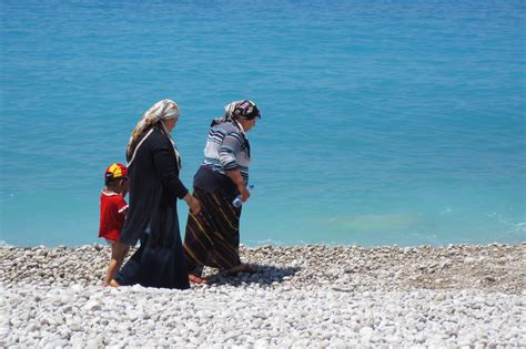 Turkish Women On Beach Free Stock Photo - Public Domain Pictures