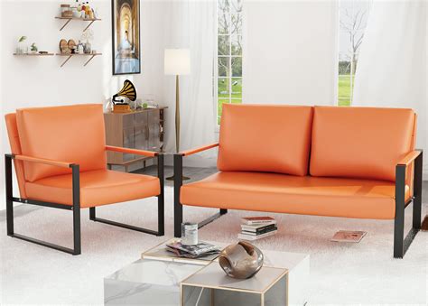 Simple Leather Sofa Set