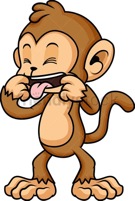 Silly Monkey Mocking Cartoon Vector Clipart - FriendlyStock