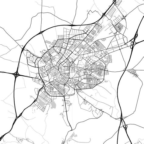 City map of Jerez de la Frontera, Spain, light version - HEBSTREITS | City map, Map, Jerez