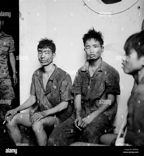 Vietnam War, two captured, wounded North-Vietnamese soldiers, 1972 ...