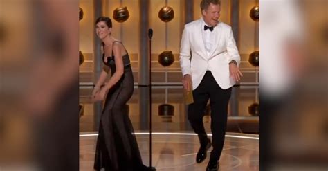 Kristen Wiig And Will Ferrell Whip Out Goofy Dance Moves On Golden ...