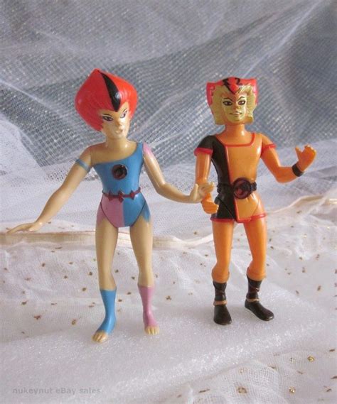 Vintage THUNDERCATS action figures, late 1980s. Wilykit & Wilykat. Hoverboard also included (not ...