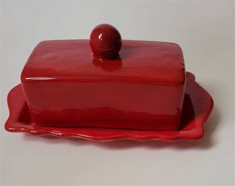 Red Butter Dish Ceramic Butter Dish - Etsy