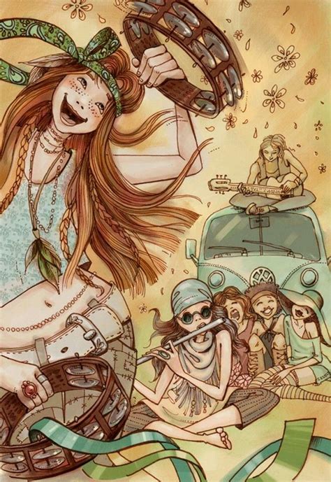 Happy, Happy, Happy! Artist: Elena Ambotaite | Hippie art, Hippie peace, Happy hippie