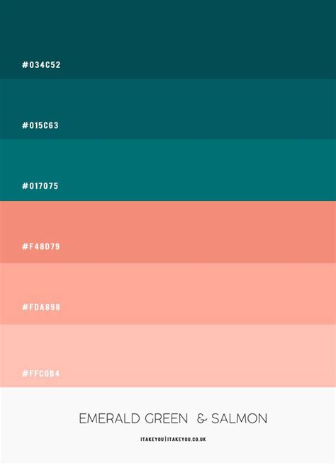 Emerald Green and Salmon Colour Scheme – Colour Palette #46 | Green colour palette, Color ...