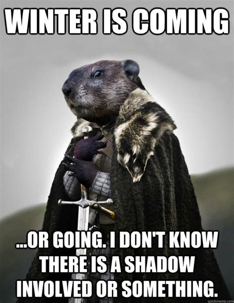 Winter is coming ...or going. I don't know there is a shadow involved or something. - Game of ...