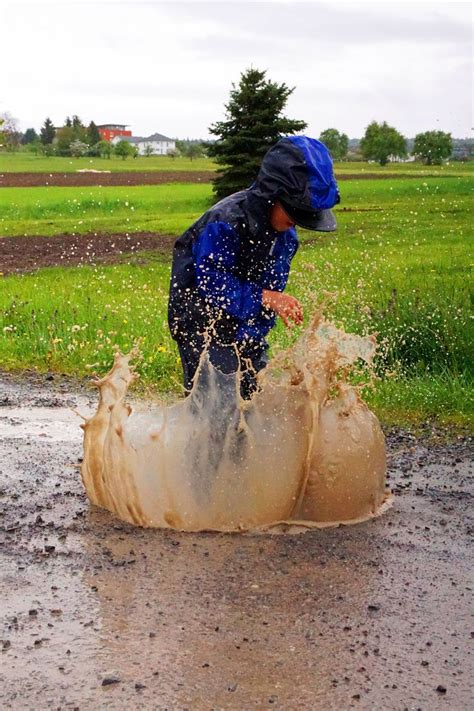 Puddle of mud :-) | Puddle, Dancing in the rain, Mud