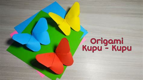 Cara membuat origami kupu - kupu / How to make butterfly origami - YouTube