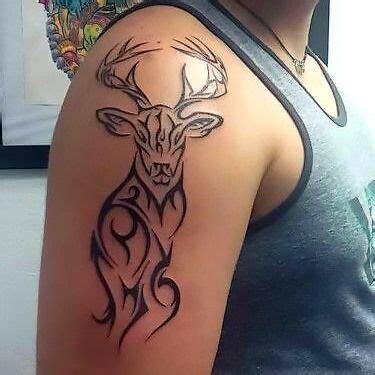 35+ Best Stag Tattoo Designs, Ideas, and Meanings in 2020 | Tribal shoulder tattoos, Deer tattoo ...