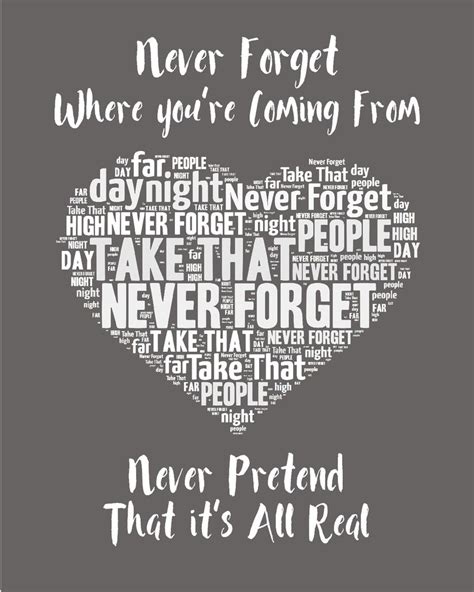 Take That Never Forget Music Love Song Lyrics Heart Art Print - Etsy