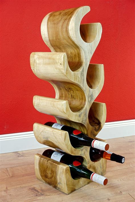 70 Cm Large Acacia / Suar Solid Wood Wine Rack for 8 Bottles | Etsy