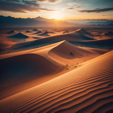 Premium Photo | Sunset over the sand dunes.