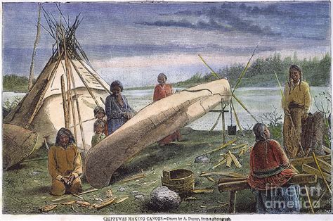 Chippewa: Birchbark Canoe Photograph by Granger - Fine Art America