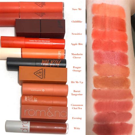 Orange lip swatches - Pastel to brick oranges : r/AsianBeauty