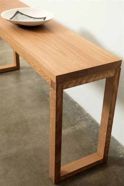 Narrow Modern White Oak Wood Console Table Parsons Style by Alabama Sawyer in 2023 | Console ...