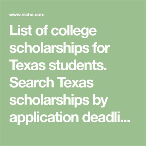 List of college scholarships for Texas students. Search Texas scholarships by application ...