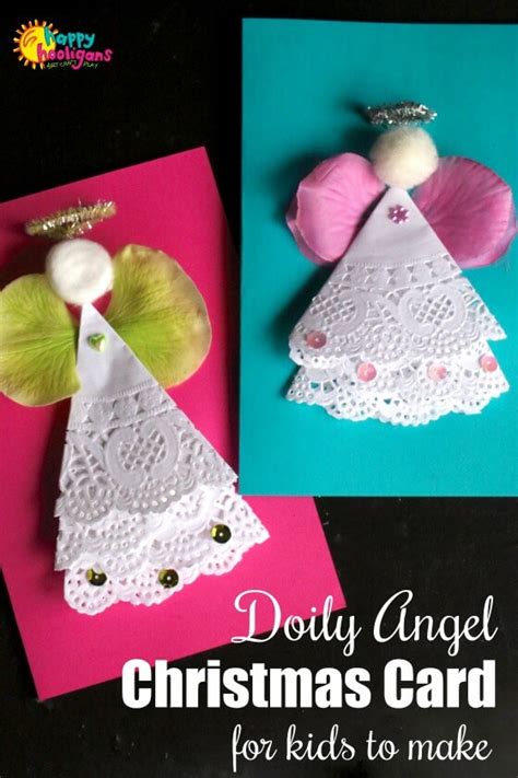 Doily Angel Christmas Card for Kids to Make - Happy Hooligans