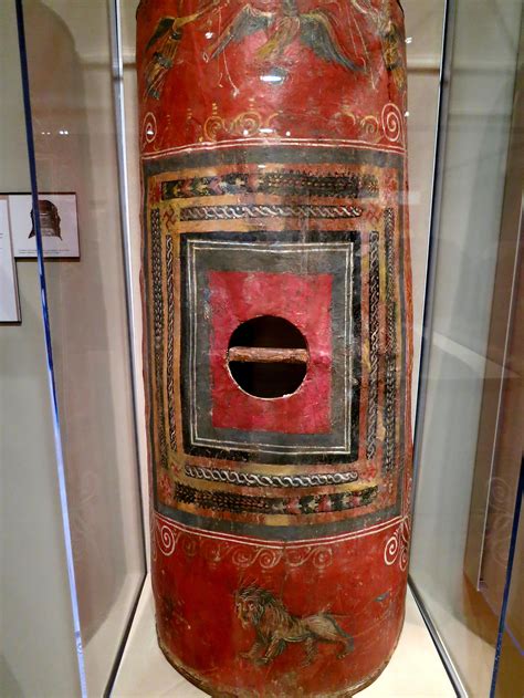 Roman scutum shield , the only known surviving example in the world, used in battle in the ...