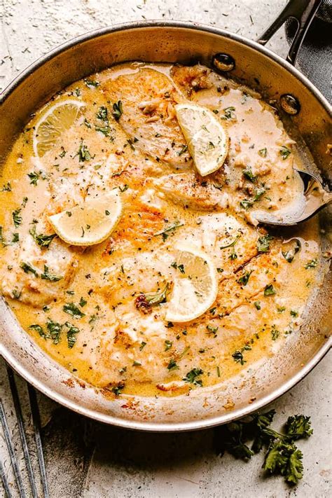 This Skillet Tilapia with creamy lemon sauce tastes like summertime ...