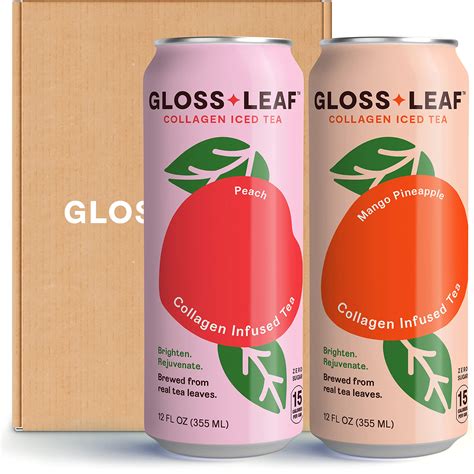 Buy Gloss Leaf Collagen Iced Tea (Zero-Sugar, Assorted): Brewed Black Tea with Collagen Peptides ...