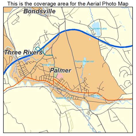 Aerial Photography Map of Palmer, MA Massachusetts