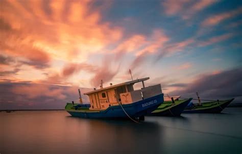 Wallpaper sky, sea, nature, clouds, boat for mobile and desktop ...