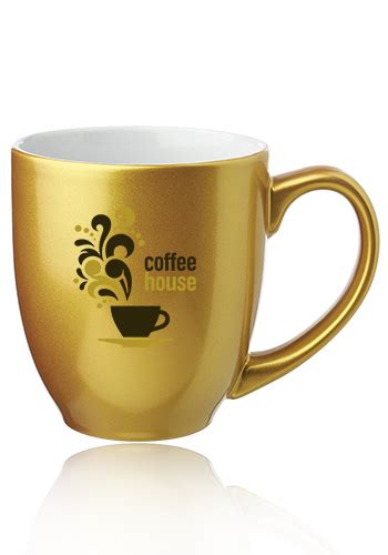 Customized 16 oz. Metallic Bistro Coffee Mugs | 5000M - DiscountMugs