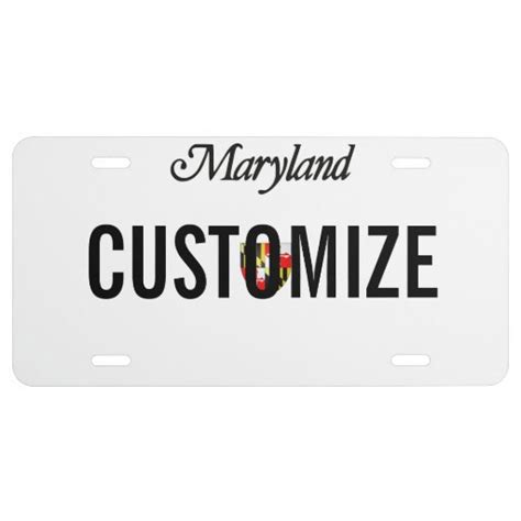 Maryland Custom License Plate | Zazzle