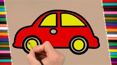 Car Coloring Pages - How to Draw a Car Very Easy | Step by Step | Coloring pages, Car coloring ...