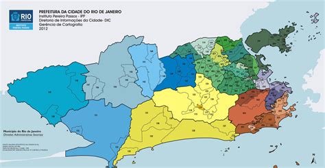 Map of Rio de Janeiro 33 boroughs (município) & neighborhoods