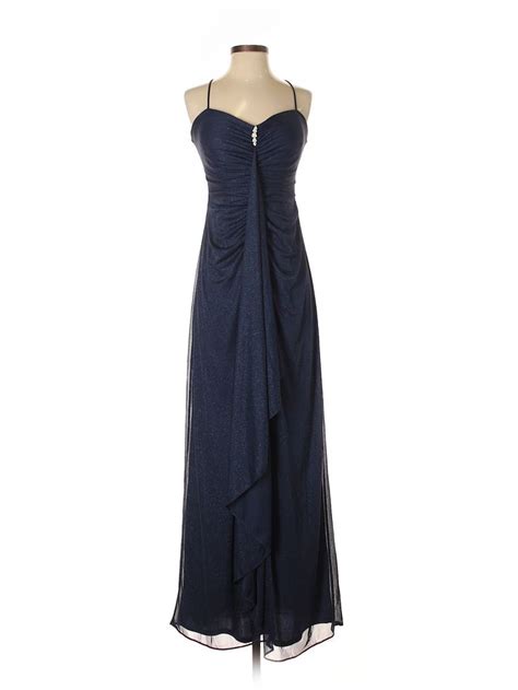 Onyx Nite 100% Rayon Solid Dark Blue Cocktail Dress Size 8 - 79% off ...